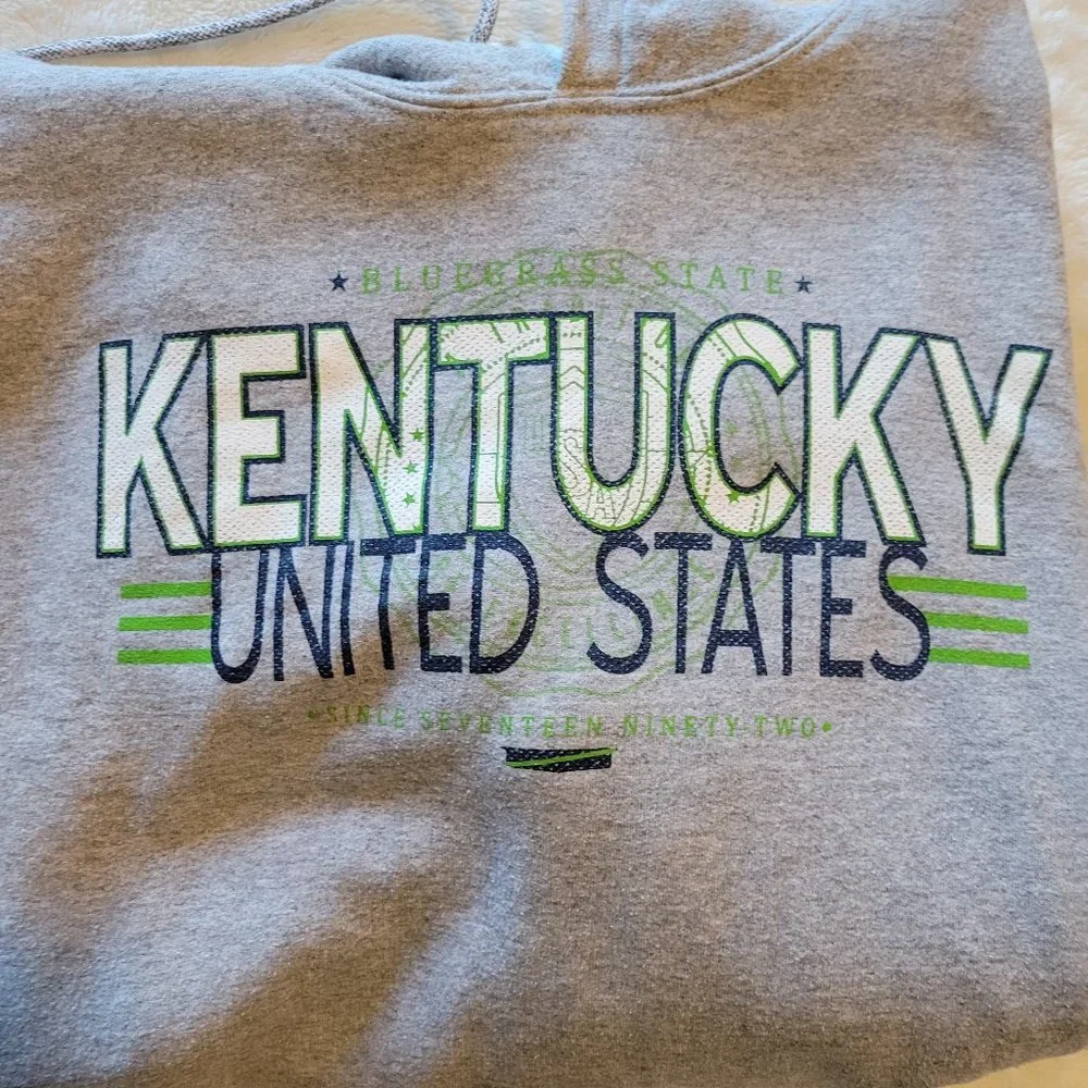 GILDAN KENTUCKY BLUEGRASS STATE GRAY HOODIE IN XXL - Picture 5 of 6